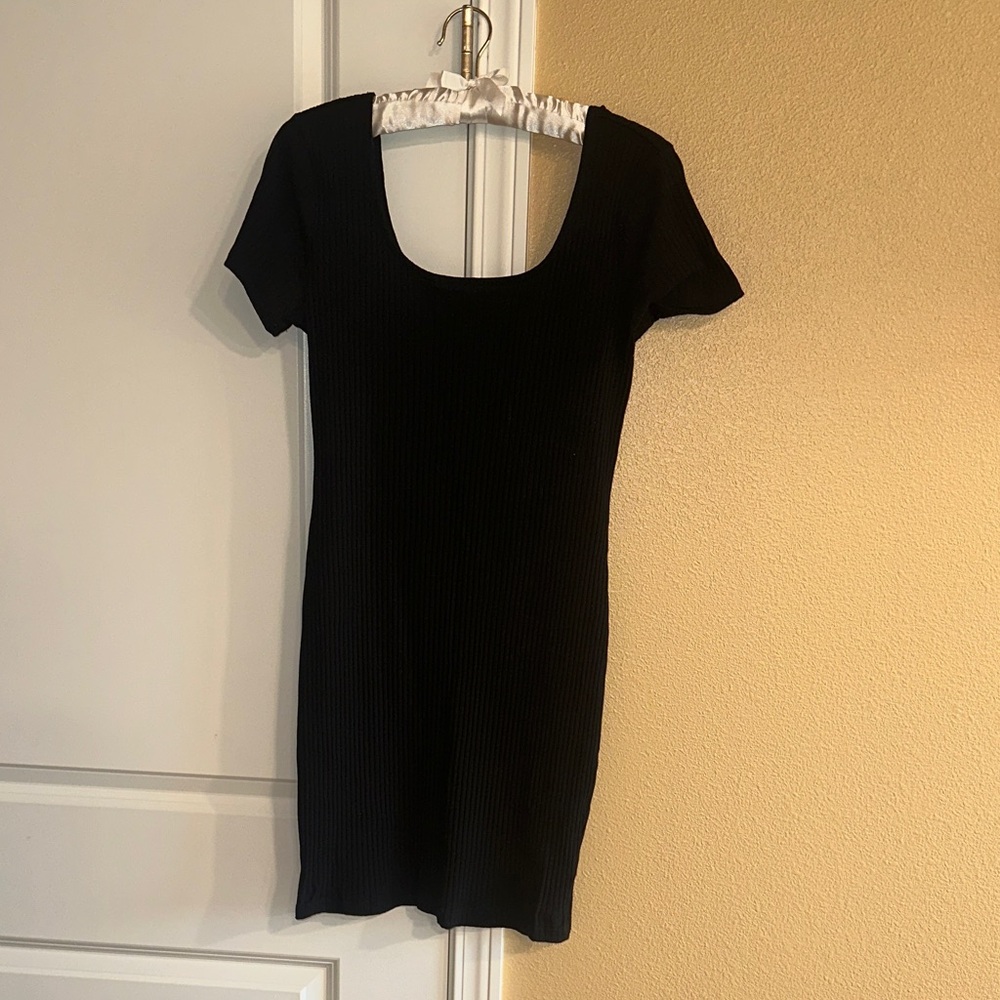 Wild Fable Black Ribbed Mini Dress